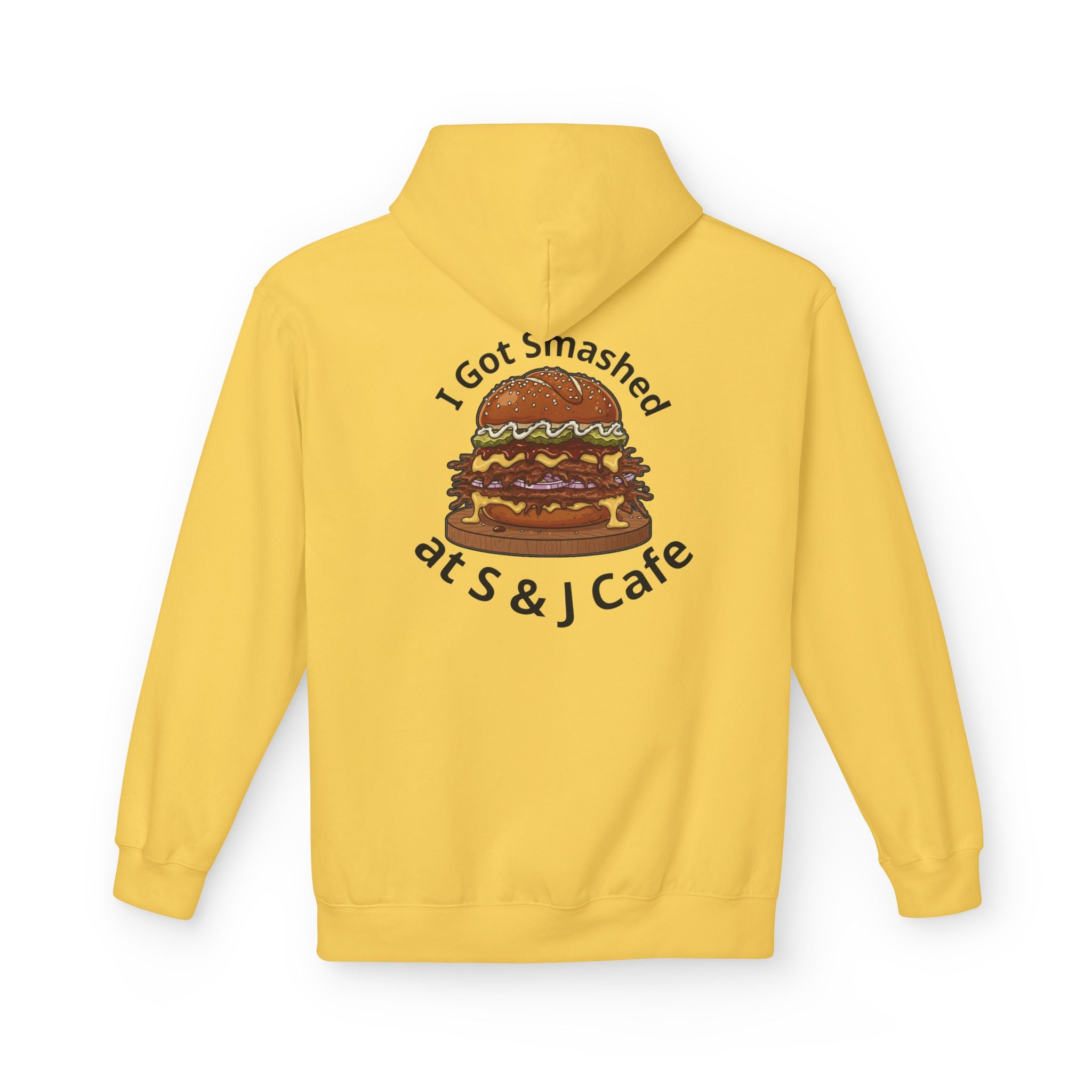 Hoodie - "I Got Smashed at S & J Cafe" Burger Graphic Pullover