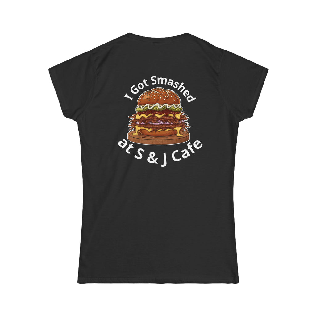 I'd Smash That Burger T-Shirt — Funny Women's Graphic Tee (Burger Illustration)
