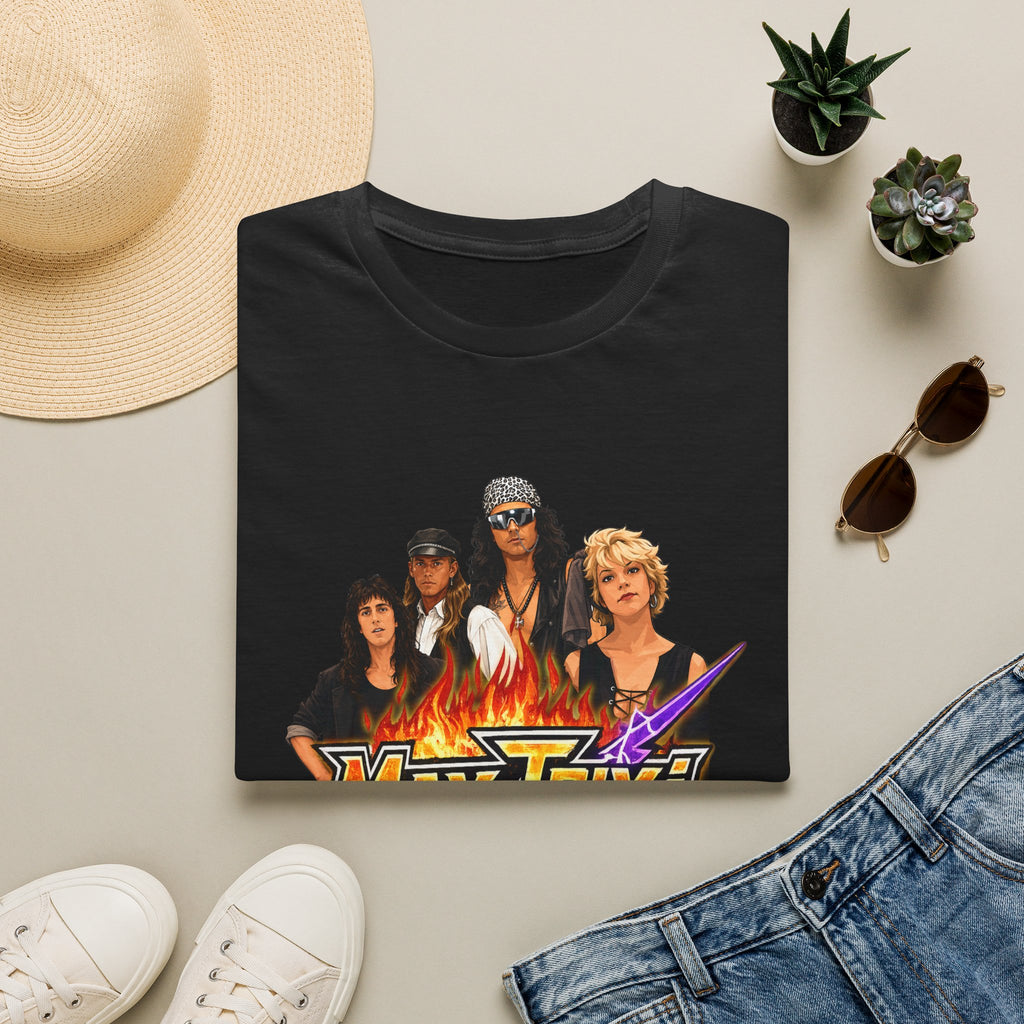 Rock Band Graphic T-Shirt — 'Max Trixi' Retro Flame Design
