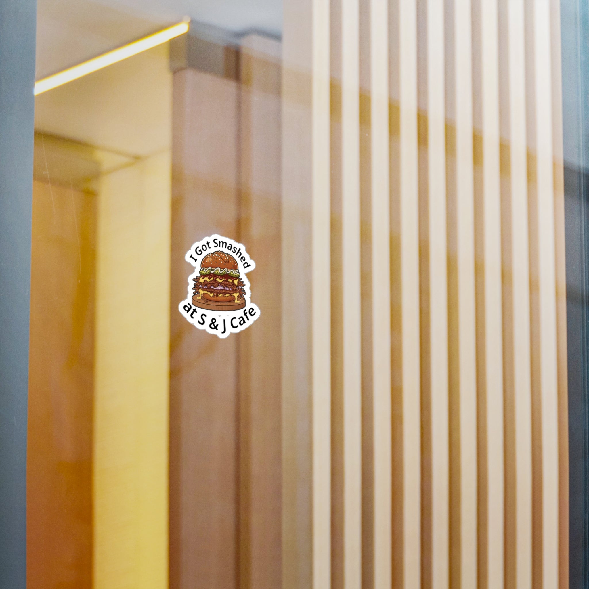 I Got Smashed Burger Sticker — Kiss-Cut Vinyl Decal