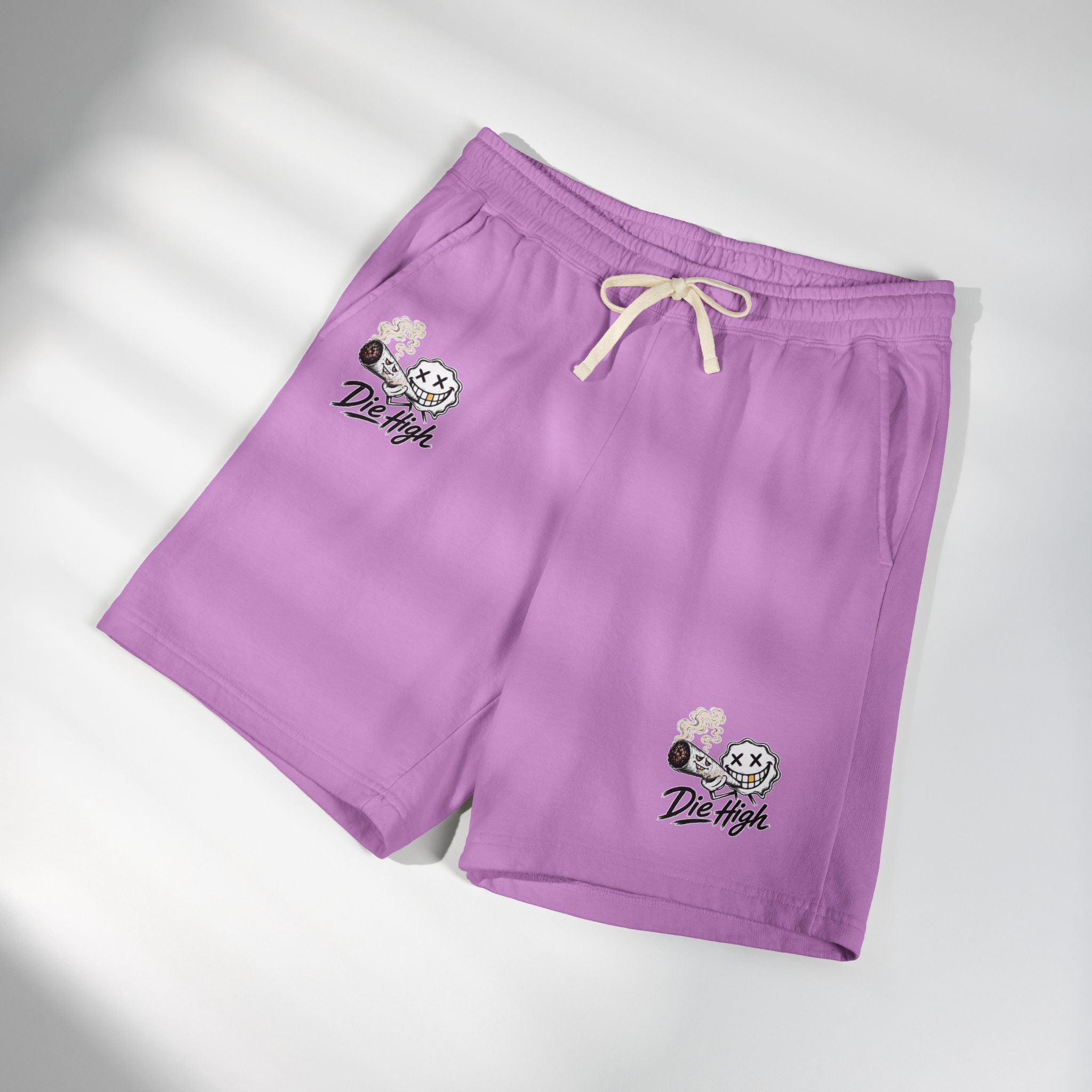 Die High Graphic Sweat Shorts — Lightweight Fleece Casual Lounge Shorts