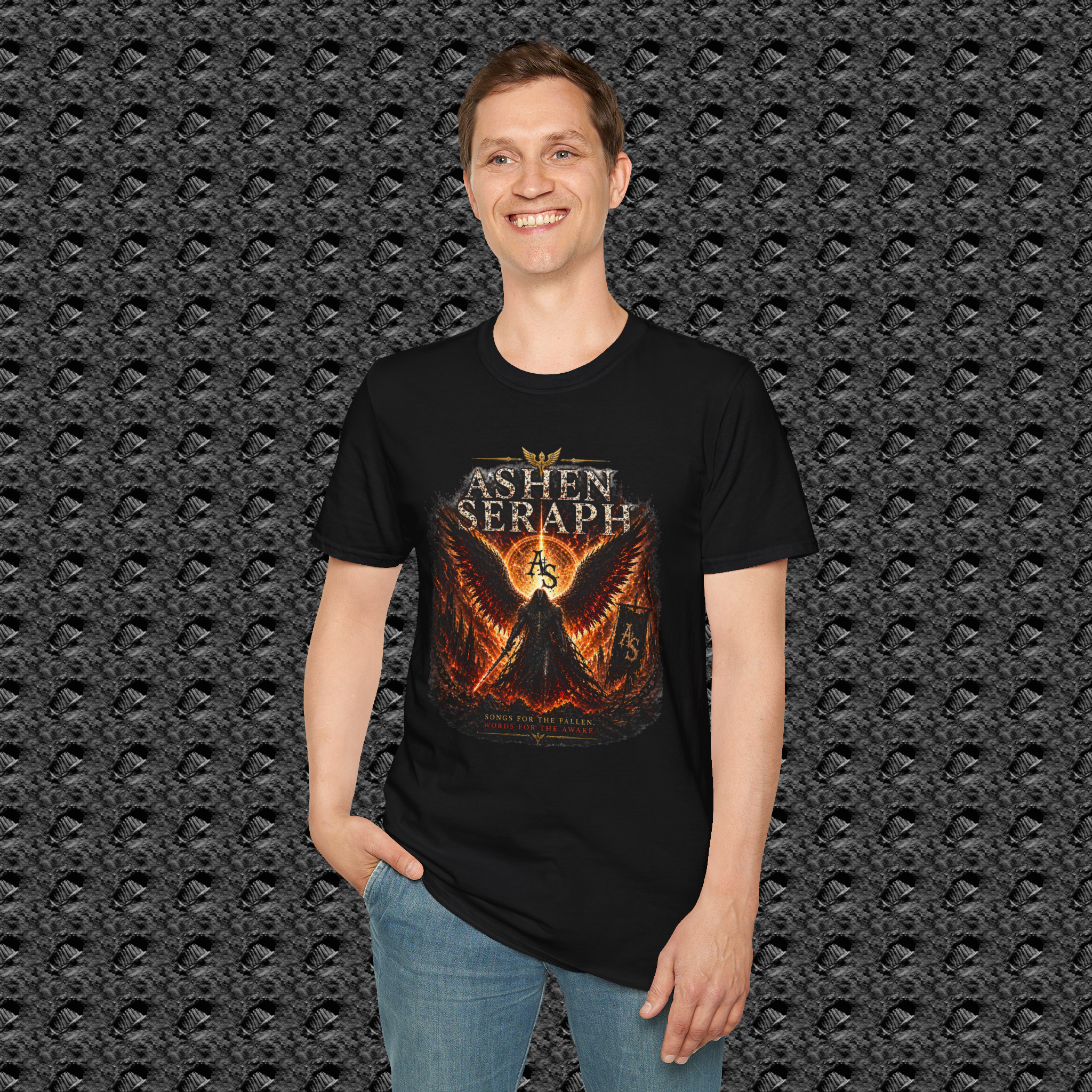 Ashen Seraph Tour T-Shirt — Phoenix Wing Rock Band Concert Tee